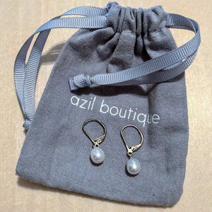 Freshwater Pearl Drop Earrings Silver